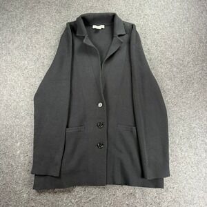 Coldwater Creek Women's Blazer Small Black Knit Career Casual Jacket